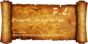 Pongrácz Loránd névjegykártya