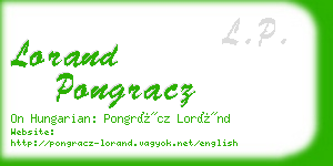 lorand pongracz business card